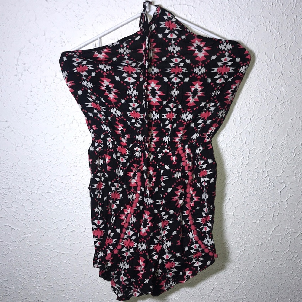 Tie Neck Triangle Top Romper